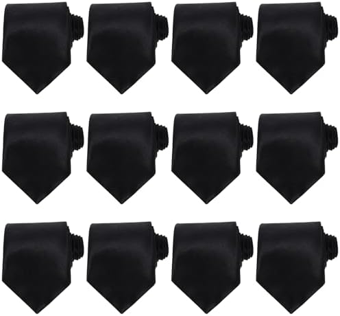 Syhood 6 Pcs 6/12/24 Pcs Men Ties Set Solid Satin Pure Color